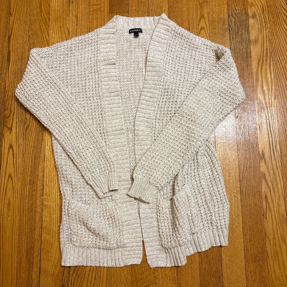 Express Cream Chunky Knit Cardigan